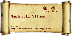 Musinszki Vilmos névjegykártya